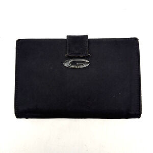 Vintage 00s Y2K GUESS Black/Leopard Print Nylon Snap Button Organize Wallet 6x4"